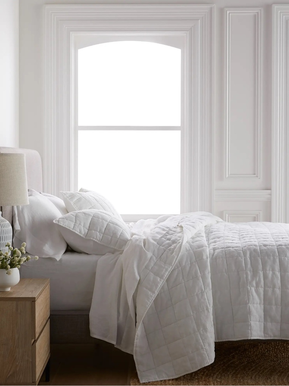 Quince Organic Airy Gauze Box Quilt White King/Cal King NWT Luxury Bedding - Picture 5 of 14